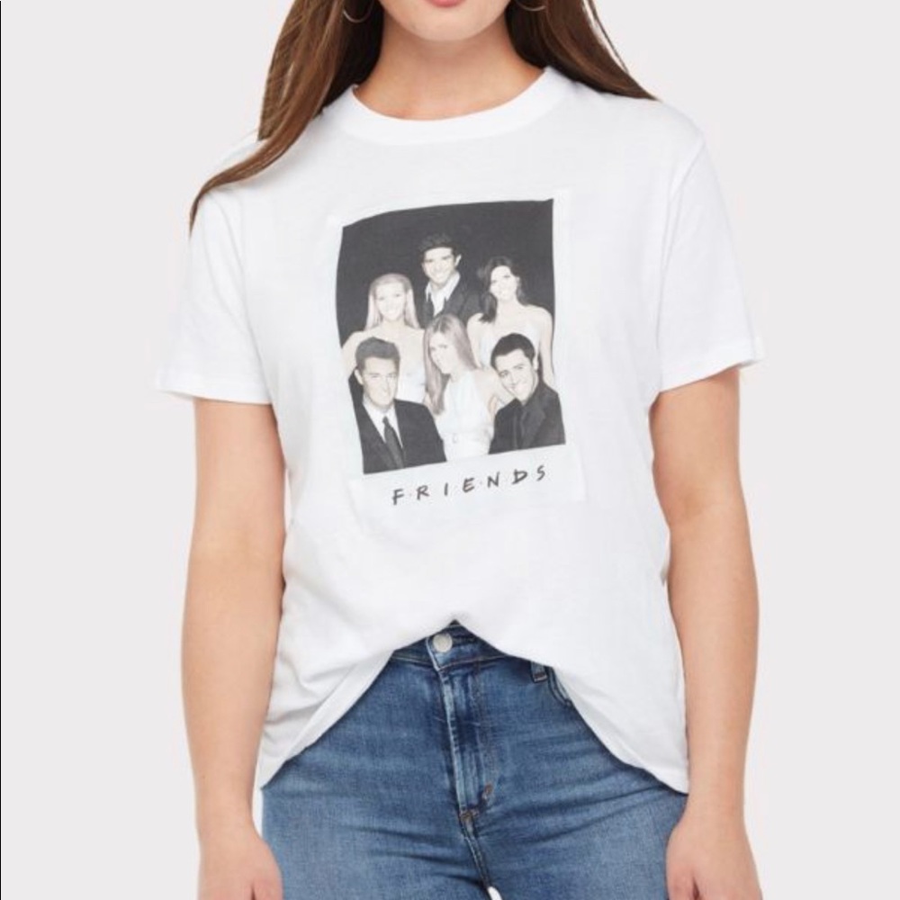 White ‘friends’ shirt. Women’s XL. David Lerner